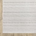thumbnail image 1 of 8' X 11' White And Grey Geometric Power Loom Stain Resistant Area Rug, 1 of 5