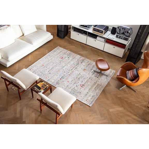 HomeRoots 8' X 11' White Oriental Non Skid Area Rug