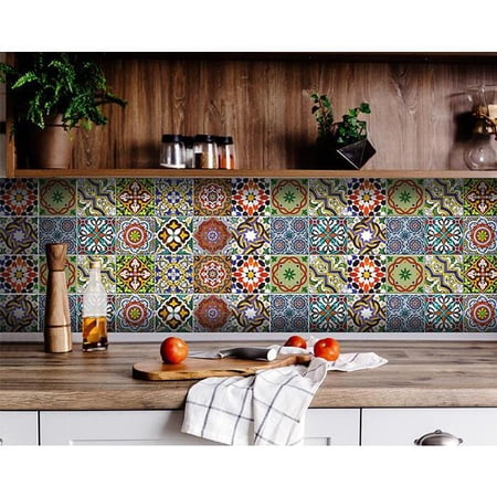 8" X 8" Mediterranean Mash Mosaic Peel and Stick Tiles