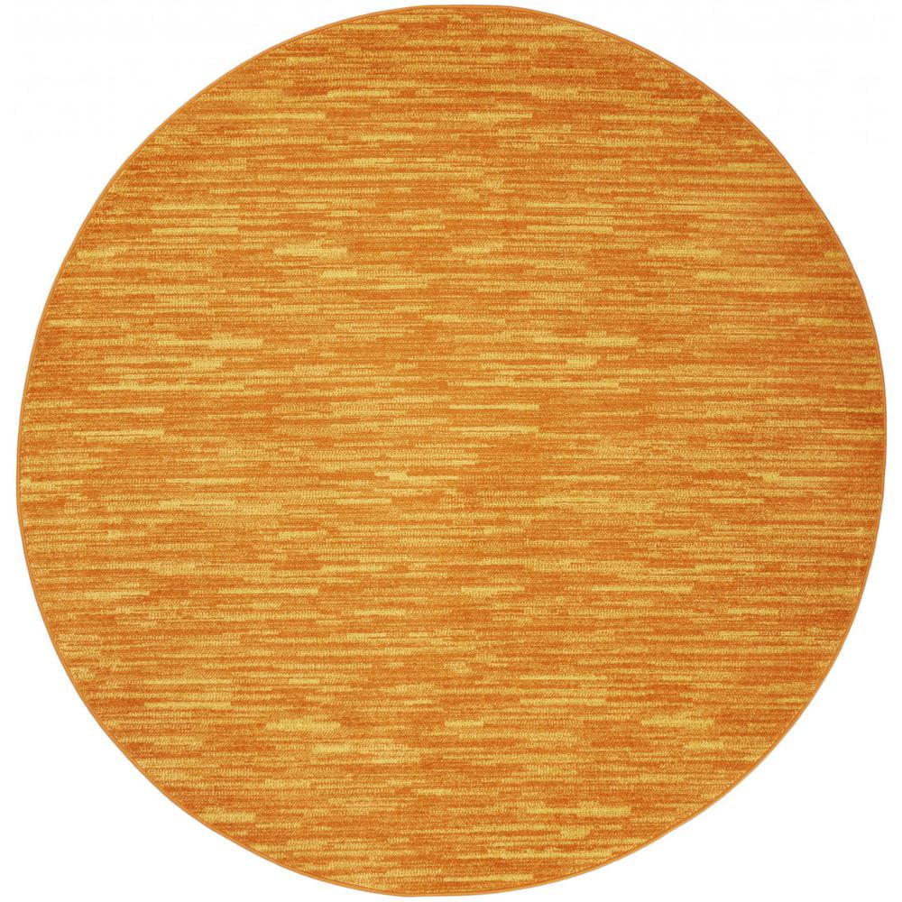HomeRoots 8' X 8' Sunburst Round Non Skid Indoor Outdoor Area Rug ...