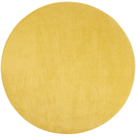 HomeRoots 8' X 8' Yellow Round Non Skid Indoor Outdoor Area Rug