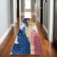 thumbnail image 1 of HomeRoots 575336 8 ft. Abstract Distressed Runner Rug, Blue & Gold, 1 of 1