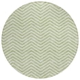 thumbnail image 1 of HomeRoots 596233 8 ft. Artichoke Green & Ivory Round Chevron Washable Indoor & Outdoor Area Rug, 1 of 1