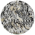 thumbnail image 1 of HomeRoots 600272 8 ft. Black, Gray & Ivory Round Abstract Washable Indoor & Outdoor Area Rug, 1 of 1