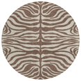 thumbnail image 1 of HomeRoots 600596 8 ft. Brown & Beige Round Animal Print Washable Indoor & Outdoor Area Rug, 1 of 1
