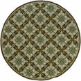 thumbnail image 1 of HomeRoots  8 ft. Brown Floral Stain Resistant Indoor & Outdoor Round Area Rug - Brown - 8 ft., 1 of 1