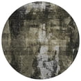 thumbnail image 1 of HomeRoots 603163 8 ft. Charcoal & Black Round Abstract Washable Indoor & Outdoor Area Rug, 1 of 1