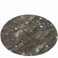 thumbnail image 1 of HomeRoots 631169 8 ft. Chocolate & Beige Round Abstract Washable Indoor & Outdoor Area Rug, 1 of 1
