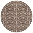thumbnail image 1 of HomeRoots 595723 8 ft. Chocolate & Beige Round Geometric Washable Indoor & Outdoor Area Rug, 1 of 1