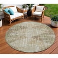 thumbnail image 1 of HomeRoots 632001 8 ft. Fern Green & Beige Round Geometric Washable Indoor & Outdoor Area Rug, 1 of 1