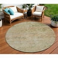 thumbnail image 1 of HomeRoots 631601 8 ft. Gold & Beige Round Abstract Washable Indoor & Outdoor Area Rug, 1 of 1