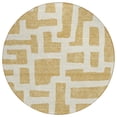 thumbnail image 1 of HomeRoots 593848 8 ft. Gold & Ivory Round Abstract Washable Indoor & Outdoor Area Rug, 1 of 1