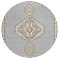 thumbnail image 1 of HomeRoots 598414 8 ft. Gray, Beige & Ivory Round Oriental Washable Indoor & Outdoor Area Rug, 1 of 1