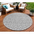 thumbnail image 1 of HomeRoots 613773 8 ft. Gray & Ivory Round Geometric Washable Indoor & Outdoor Area Rug, 1 of 1