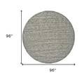 thumbnail image 1 of 8' Gray And Ivory Round Wool Hand Woven Stain Resistant Area Rug, 1 of 5