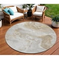 thumbnail image 1 of HomeRoots 617634 8 ft. Ivory & Beige Round Abstract Washable Indoor & Outdoor Area Rug, 1 of 1