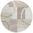thumbnail image 1 of HomeRoots 612583 8 ft. Ivory & Beige Round Geometric Washable Indoor & Outdoor Area Rug, 1 of 1