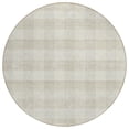 thumbnail image 1 of HomeRoots 595489 8 ft. Ivory & Beige Round Plaid Washable Indoor & Outdoor Area Rug, 1 of 1