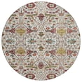 thumbnail image 1 of HomeRoots 604649 8 ft. Ivory, Red & Green Round Floral Washable Indoor & Outdoor Area Rug, 1 of 1