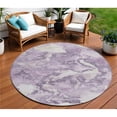 thumbnail image 1 of HomeRoots 609572 8 ft. Lavender & Lilac Round Abstract Washable Indoor & Outdoor Area Rug, 1 of 1