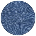 thumbnail image 1 of HomeRoots 599060 8 ft. Navy Blue, Gray & Ivory Round Polka Dot Washable Indoor & Outdoor Area Rug, 1 of 1