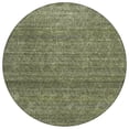 thumbnail image 1 of HomeRoots 605598 8 ft. Olive Green & Ivory Round Geometric Washable Indoor & Outdoor Area Rug, 1 of 1