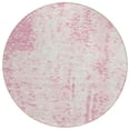 thumbnail image 1 of HomeRoots 612961 8 ft. Pink & Ivory Round Abstract Washable Indoor & Outdoor Area Rug, 1 of 1