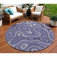 thumbnail image 1 of HomeRoots 631397 8 ft. Plum & Ivory Round Geometric Washable Indoor & Outdoor Area Rug, 1 of 1
