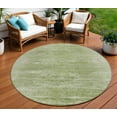 thumbnail image 1 of HomeRoots 587622 8 ft. Round Abstract Washable Indoor & Outdoor Area Rug, Artichoke Green & Fern Green, 1 of 5