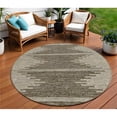thumbnail image 1 of HomeRoots 579891 8 ft. Round Abstract Washable Indoor & Outdoor Area Rug, Coffee & Ivory, 1 of 1