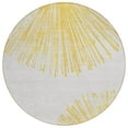thumbnail image 1 of HomeRoots 579771 8 ft. Round Abstract Washable Indoor & Outdoor Area Rug, Gold & Ivory, 1 of 1