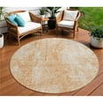 thumbnail image 1 of HomeRoots 580276 8 ft. Round Abstract Washable Indoor & Outdoor Area Rug, Terra Cotta, Copper & Ivory, 1 of 1