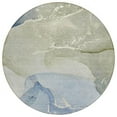 thumbnail image 1 of HomeRoots 560243 8 ft. Round Blue Round Abstract Washable Non Skid Indoor Outdoor Machine Woven Area Rug, 1 of 1