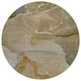 thumbnail image 1 of HomeRoots 560252 8 ft. Round Brown Round Abstract Washable Non Skid Indoor Outdoor Machine Woven Area Rug, 1 of 1