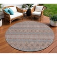 thumbnail image 1 of HomeRoots 578342 8 ft. Round Floral Medallion Washable Indoor & Outdoor Area Rug, Orange, Copper & Gray, 1 of 1