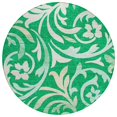 thumbnail image 1 of HomeRoots 585786 8 ft. Round Floral Washable Indoor & Outdoor Area Rug, Mint Green & Ivory, 1 of 1
