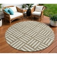 thumbnail image 1 of HomeRoots 578726 8 ft. Round Geometric Washable Indoor & Outdoor Area Rug, Brown & Ivory, 1 of 1