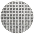 thumbnail image 1 of HomeRoots 583296 8 ft. Round Geometric Washable Indoor & Outdoor Area Rug, Gray, Charcoal & Silver, 1 of 1