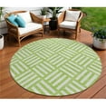 thumbnail image 1 of HomeRoots 578762 8 ft. Round Geometric Washable Indoor & Outdoor Area Rug, Lime Green & Ivory, 1 of 1