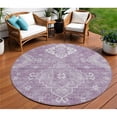 thumbnail image 1 of HomeRoots 589046 8 ft. Round Medallion Washable Indoor & Outdoor Area Rug, Lavender, Plum & Ivory, 1 of 1