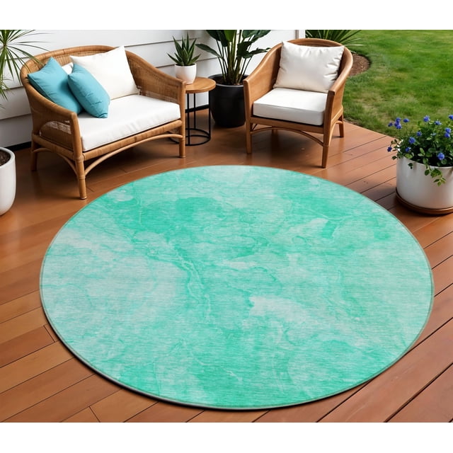 Great Description About Blue Round Outdoor Rug