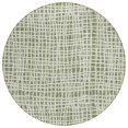 thumbnail image 1 of HomeRoots 583422 8 ft. Round Striped Washable Indoor & Outdoor Area Rug, Green & Ivory, 1 of 1
