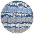 thumbnail image 1 of HomeRoots 585156 8 ft. Round Striped Washable Indoor & Outdoor Area Rug, Navy Blue, Ivory & Denim Blue, 1 of 1