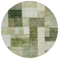 thumbnail image 1 of HomeRoots 605869 8 ft. Sage & Fern Green Round Geometric Washable Indoor & Outdoor Area Rug, 1 of 1