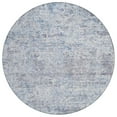 thumbnail image 1 of HomeRoots 604555 8 ft. Sky Blue, Charcoal & Ivory Round Abstract Washable Indoor & Outdoor Area Rug, 1 of 1