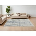 thumbnail image 1 of HomeRoots 566639 8 x 10 ft. Abstract Hand Knotted Worn Faded Rectangle Area Rug, Ivory, Gray & Blue, 1 of 1