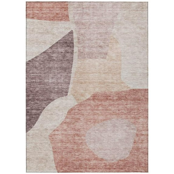 HomeRoots 580715 8 x 10 ft. Abstract Washable Indoor & Outdoor Rectangle Area Rug, Blush, Pink & Mauve