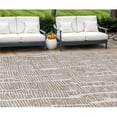 thumbnail image 1 of HomeRoots 588501 8 x 10 ft. Abstract Washable Indoor & Outdoor Rectangle Area Rug, Brown & Ivory, 1 of 1