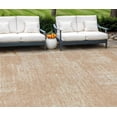 thumbnail image 1 of 8' X 10' Coral And Salmon Abstract Washable Indoor Outdoor Area Rug, 1 of 5
