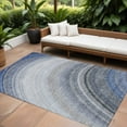 thumbnail image 1 of 8' X 10' Denim Blue And Navy Blue Abstract Washable Indoor Outdoor Area Rug, 1 of 5